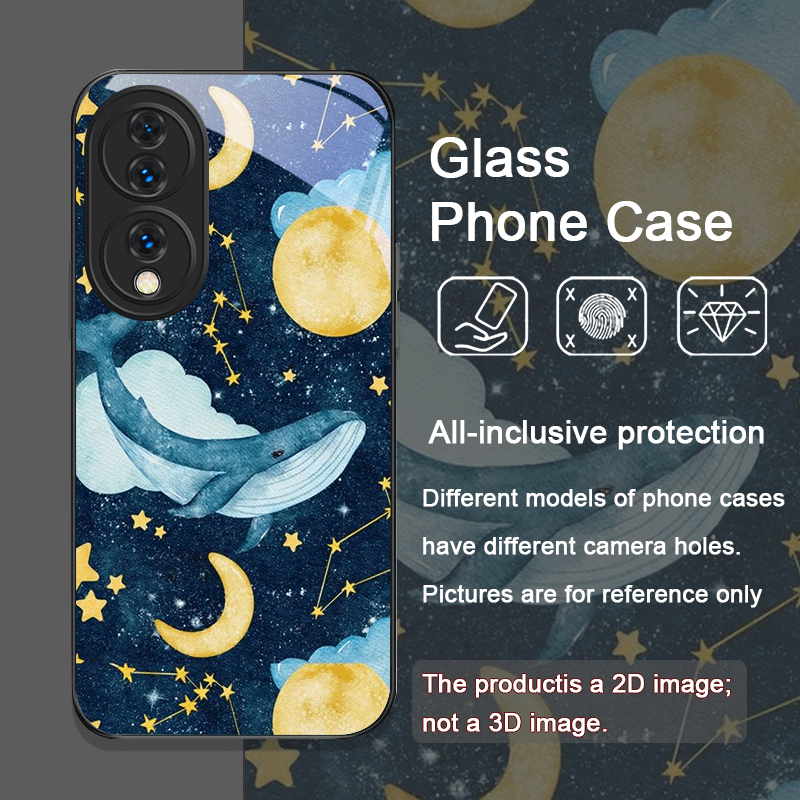 만화 별이 빛나는 하늘 블루 웨일 프린트 강화유리 휴대 - Huawei Mate 60 리뷰 및 가격